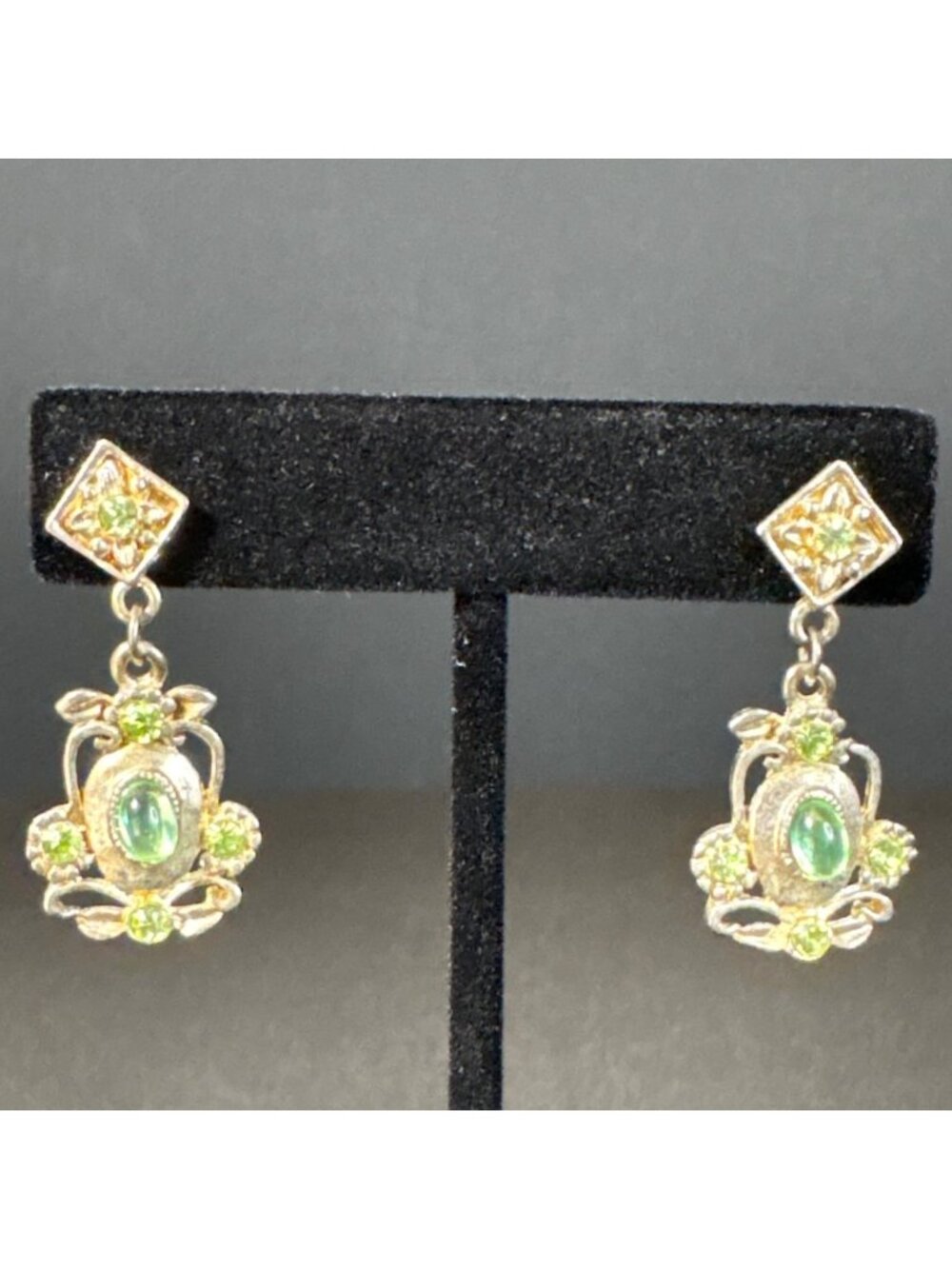Vintage Dangle Earring Lot of 5 Studs & Dangling Gemstones Costume Earrings - Picture 15 of 16